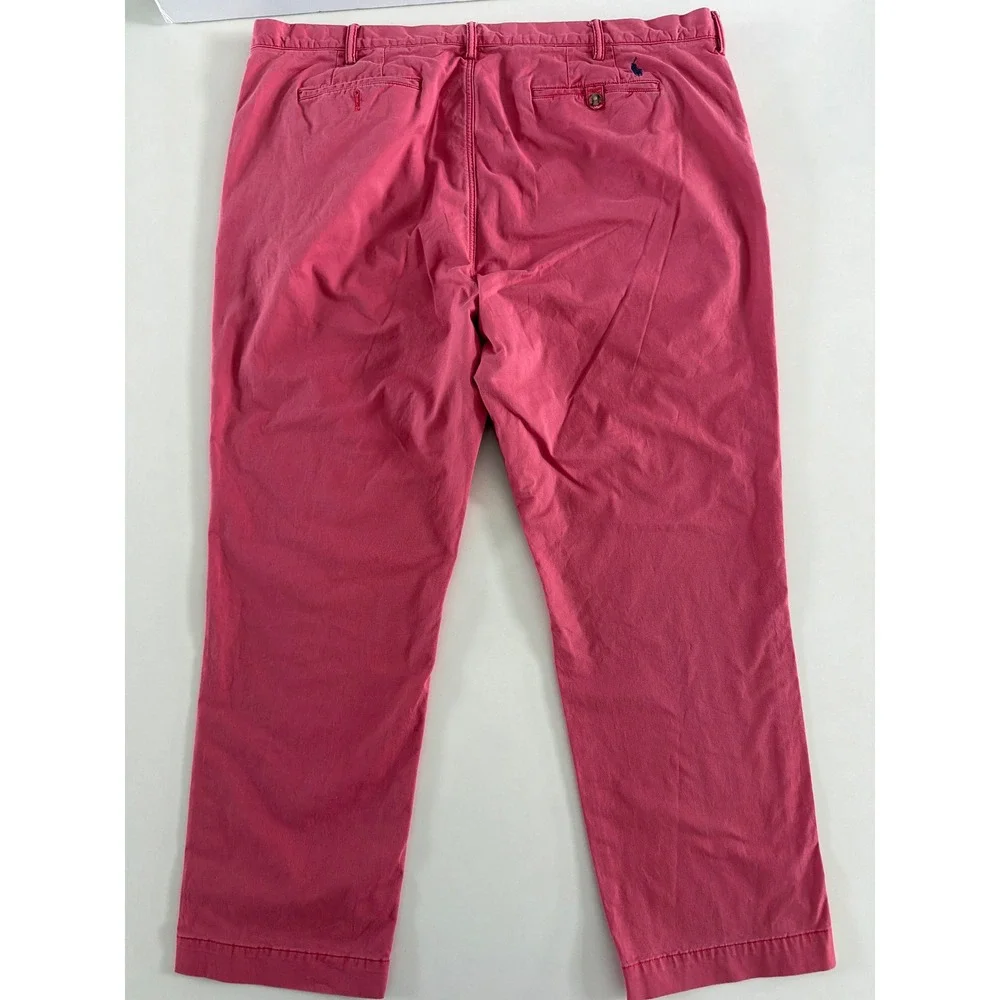 Polo Ralph Lauren Mens Pink Stretch Classic Fit Chino Pants 46x32 Trousers